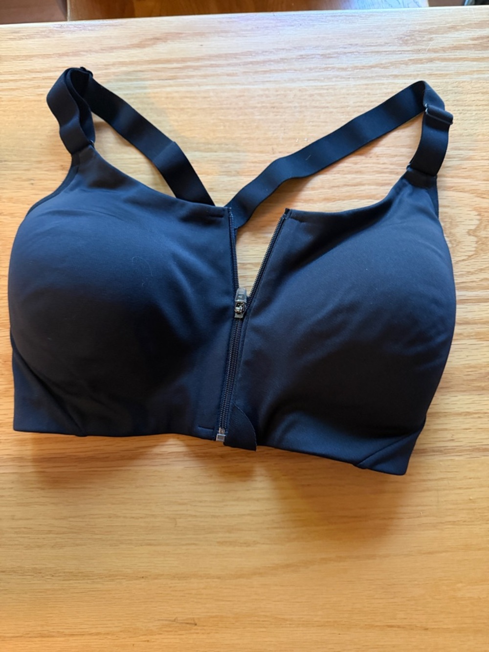 all in motion Black Front-Zip High Support Sports Bra